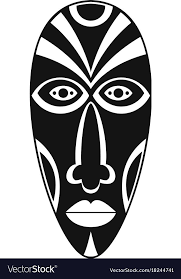 African Mask Icon Simple Style Vector