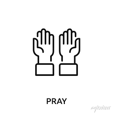 Pray Icon Vector Praying Hands Sign