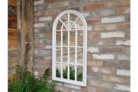 Arched Window Mirror Painted White