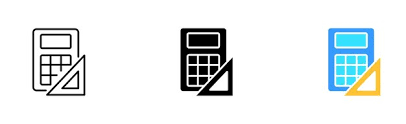 Calculator And Square Line Icon Algebra