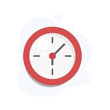 Vector Red Color Room Wall Clock
