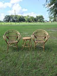 Vintage Rattan Chair Modern Bent Bamboo