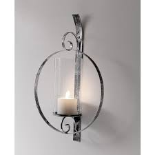 Silver Metal Candle Wall Sconce