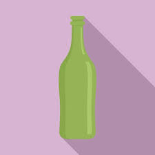 Glass Bottle Icon Flat Ilration Of