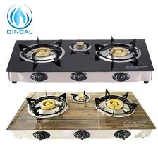 Three Burners Glass Top Cast Iron