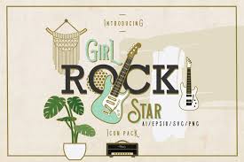 Girl Rock Star Icon Pack Design Cuts