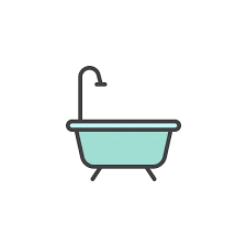 Shower Bath Line Icon Outline Vector