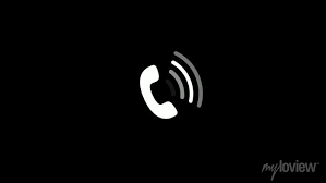 White Color Phone Calling Icon On Black