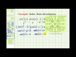 Example Solve A Trig Equation By