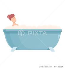 Relax Bath Icon Cartoon Vector Water