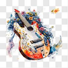 Watercolor Painting Of Electric Guitar