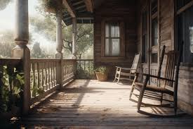 Porch Of A House With Rocking Chairs