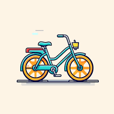 Vector Of A Blue And Orange Bike With A
