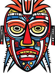Tribal Mask Vector Ilration On