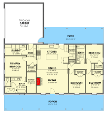 Country Craftsman Ranch House Plan