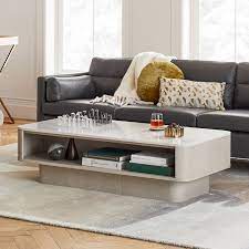 Panorama 52 Coffee Table Marble Feather Gray West Elm