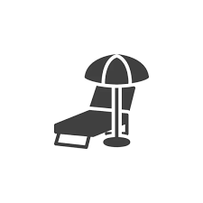 Beach Chair Umbrella Vector Icon Filled