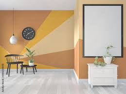 Orange Room Geometric Wall Art Paint