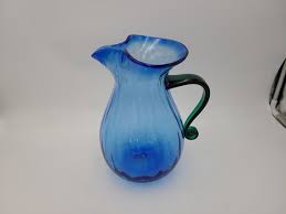 Large Rare Blenko Signed Pitcher Green