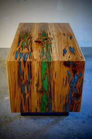Dark Resin Pecky Cypress Table