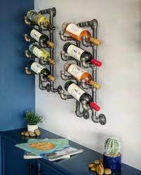 Steampunk Wall Mounted Wine Rack
