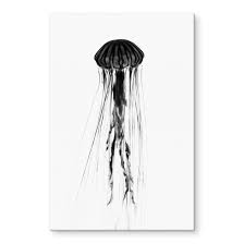 Black Jellyfish Glass Art Wall Art Com
