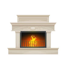 Modern Interior Marble Fireplace With