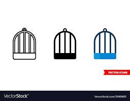 Cage Icon 3 Types Isolated Sign Symbol