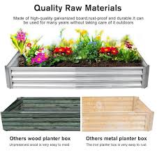 4 Ft L X 4 Ft W X 1 Ft H Outdoor Galvanized Steel Square Raised Garden Bed Kit Planter Box 1 Pack
