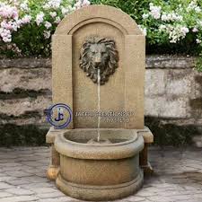Black Lion Face Wall Fountain In Frp At