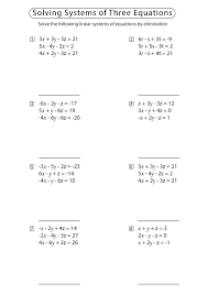 Systems Of Linear Equations Worksheets