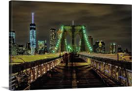 brooklyn bridge at night wall art