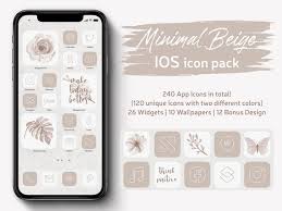 Iphone Ios App Icons Minimal Beige