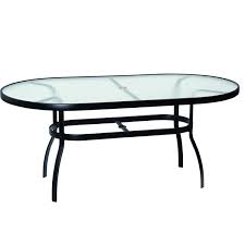 Oval Glass Top Table With Umbrella Hole