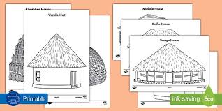 South African Homes Colouring Pages