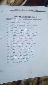 Solved Balancing Chemical Equations