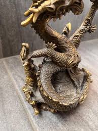 Chinese Dragon Statue In Bronze 1970s
