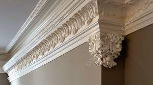 An Ornately Carved Ceiling Trim In A