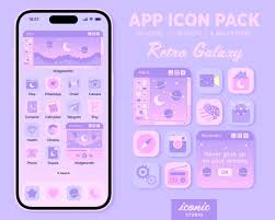 Retro Galaxy App Icon Pack Cute Pastel