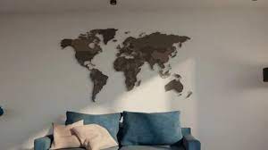 World Map Wooden Wall Decoration