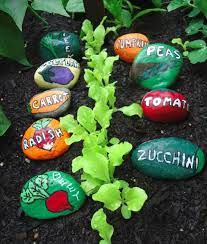 Painted Stone Garden Markers For The