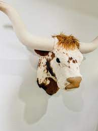 Spotted Texas Longhorn Cow Wall Mount