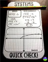 Systems Of Equations Quick Check Sheet