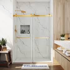 Sliding Shower Door In Brushed Gold