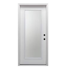 Mmi Door 34 In X 80 In Left Hand Inswing Full Lite Clear Classic Primed Fiberglass Smooth Prehung Front Door