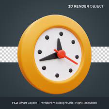 Premium Psd Wall Clock Icon 3d Render