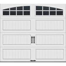 Clopay Gallery Collection 8 Ft X 7 Ft 18 4 R Value Intellicore Insulated White Garage Door With Arch Window 111213