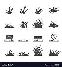 Grass Icon Set Royalty Free Vector