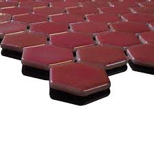 Glass Tile Love Burning Love Hex 12x12 Glossy Red Glass Patterned Tile 10 76sq Ft Case