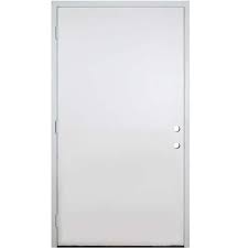 Steves Sons 42 In X 80 In Classic Flush Rhos White Primed Smooth Fiberglass Prehung Front Door With Composite 4 9 16 Frame